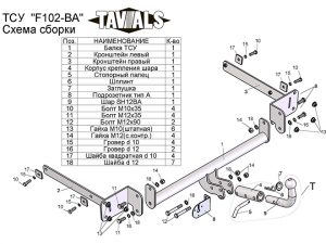 ТСУ для FORD FOCUS 2  3 (DB3) / (DYB) (седан)  2004 - 2011 / 2010 - …  (С БЫСТРОСЪЕМНЫМ ШАРОМ)
